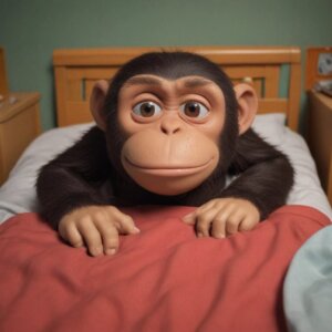 cómo duerme el chimpancé macho
