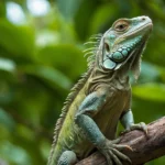 Foto de una Iguana en la rama de un árbol posando