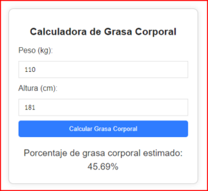Calculadora de Grasa Corporal
