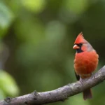 belleza única del pájaro cardinalis