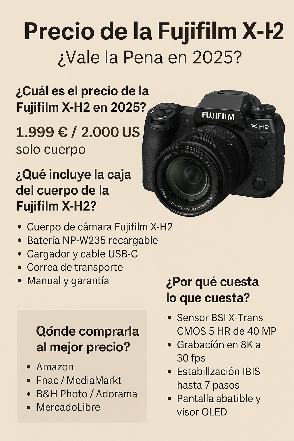 Precio de la Fujifilm X-H2: ¿Vale la Pena en 2025? 1 PRECIO-fujifilm-x-half