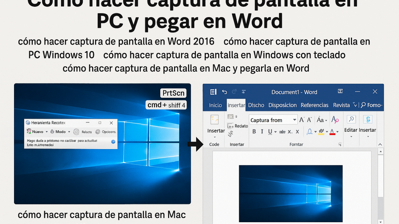 Como Capturar y Pegar Pantallas en PC y Mac