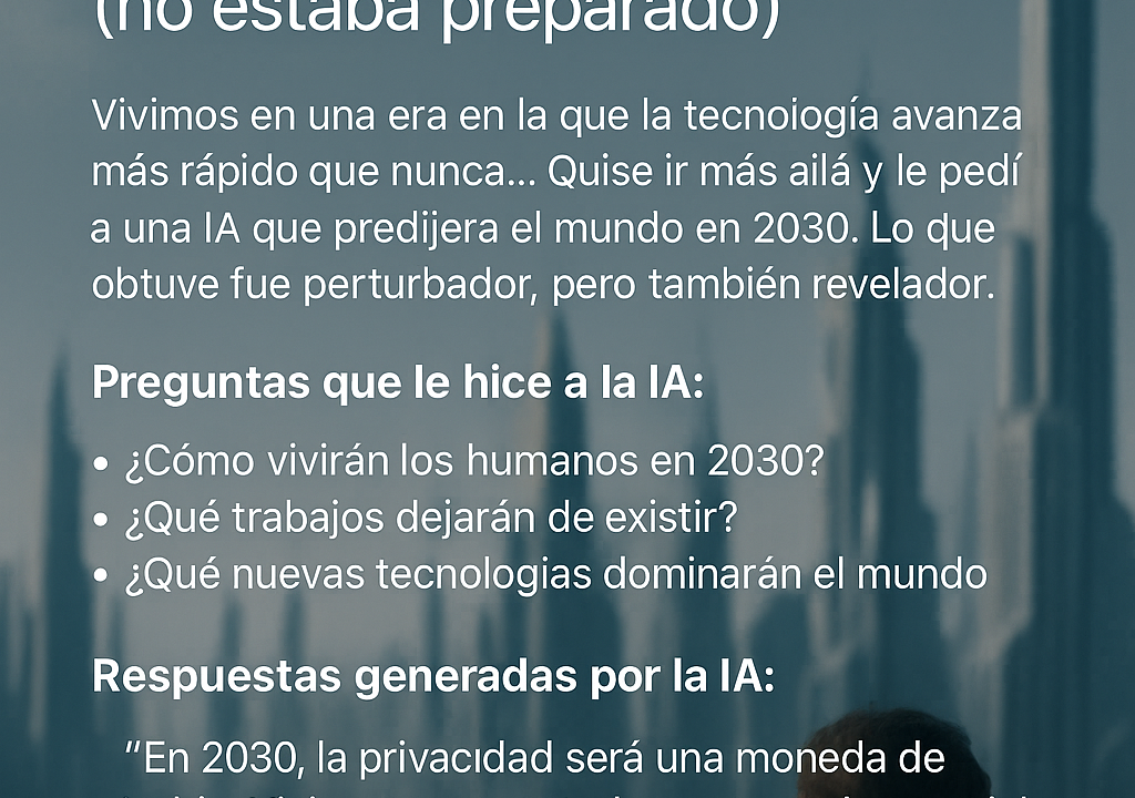 Le pregunte a una Inteligencia Artificial como sera el mundo en 2030