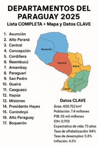 DEPARTAMENTOS DEL PARAGUAY 2025