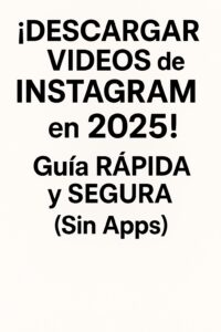 Quieres guardar ese REEL o VIDEO de IG
