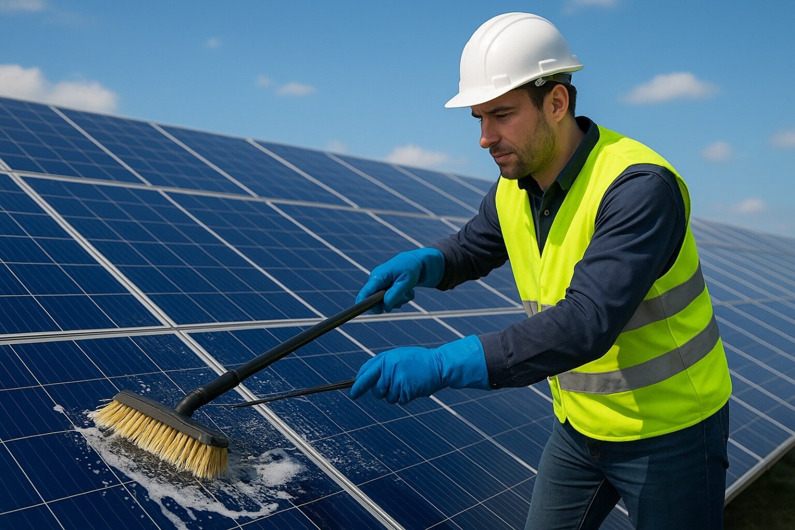 Con qué producto se limpian las placas solares