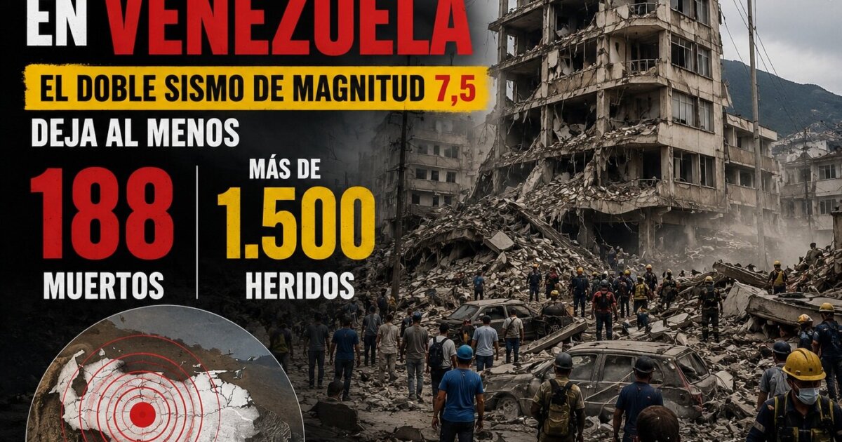Terremoto en Venezuela: el doble sismo de magnitud 7,5 deja al menos 188 muertos y más de 1.500 heridos